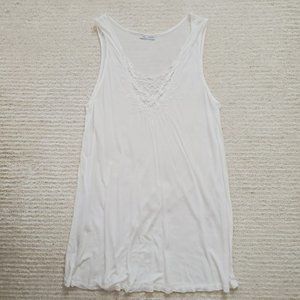 Zara White Tank with Embroidery